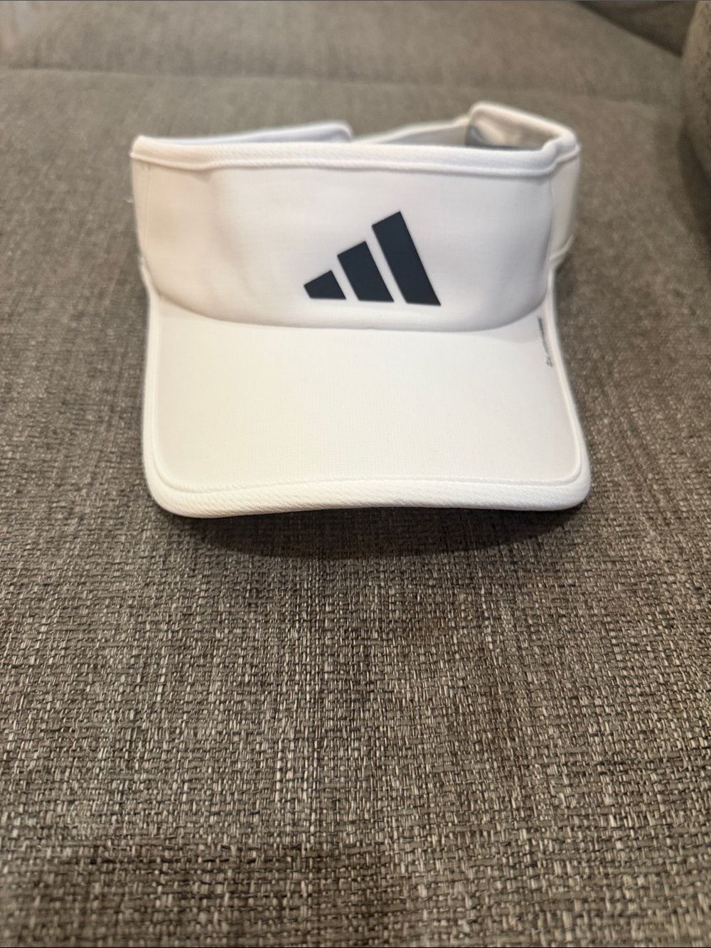 adidas White Tennis Visor with Black Logo